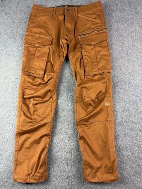 G-Star Raw Rovic3D Tapered Mens Cotton Blend Cargo Pants Size 34x31 Ochre